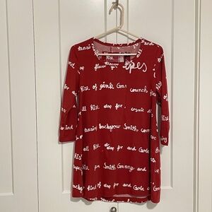 RUNDHOLZ BLACK LABEL S/S 2021 “Rise” Print Berry Red Tee Sz S NWT